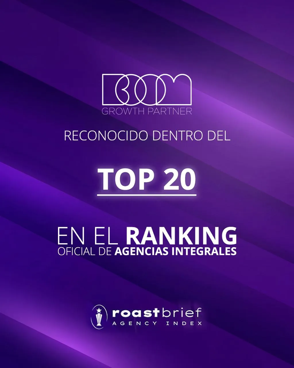 Boom Growth Partner reconocida en el Top 20 del ranking de agencias integrales de Roastbrief